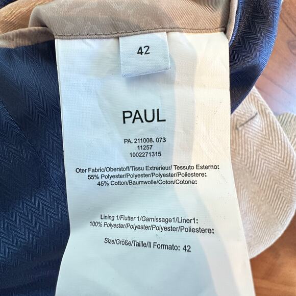 Paul Womens 2-Piece Jacket & Pant Suit Small Slim Fit Chevron Gray European - Picture 9 of 16